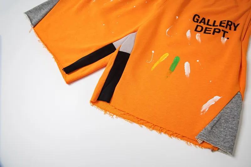 GD01# P144 S-XL Gallery Dept American fashion brand high-quality hand-painted splash-ink stitching casual loose shorts